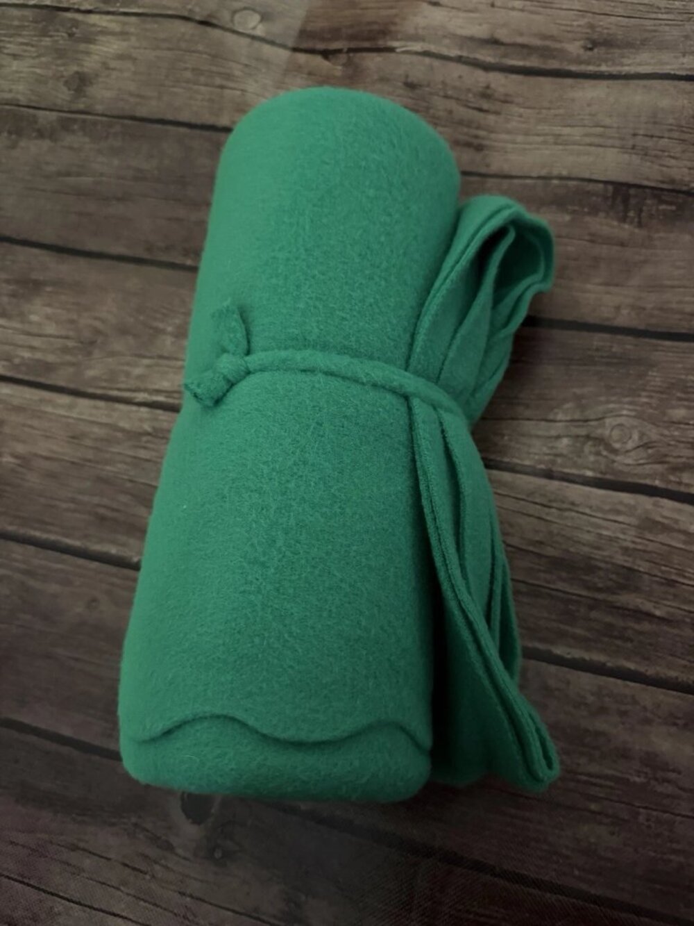 IKEA DAGGKÅPOR Scalloped Throw Blanket Kelly Green NEW 51x67"